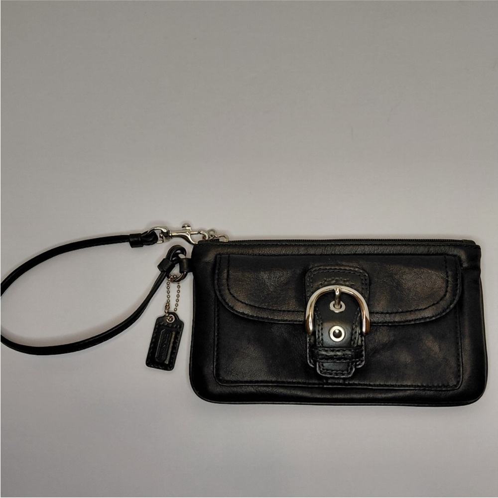 Vintage Coach Hampton Soho Leather‎ Wristlet Black EUC